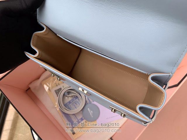DELVAUX女包 比利時品牌 Tempete手袋 柔軟牛皮 德爾沃女手提包 Mini號手拎包 TP0020晴空藍  fcs1216